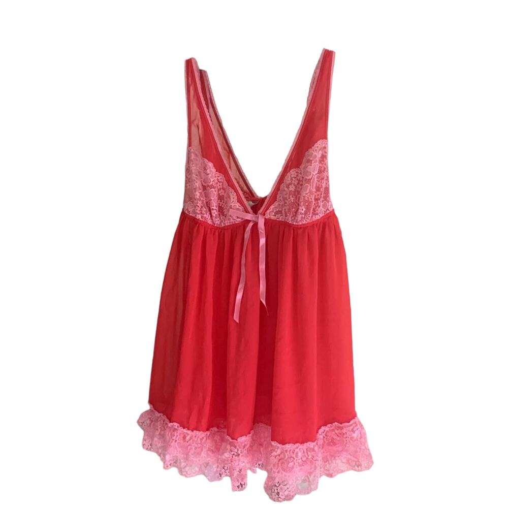Perfect Victoria’s Secret SEXY Neglige Chemise Sleepwear Red Size Medium